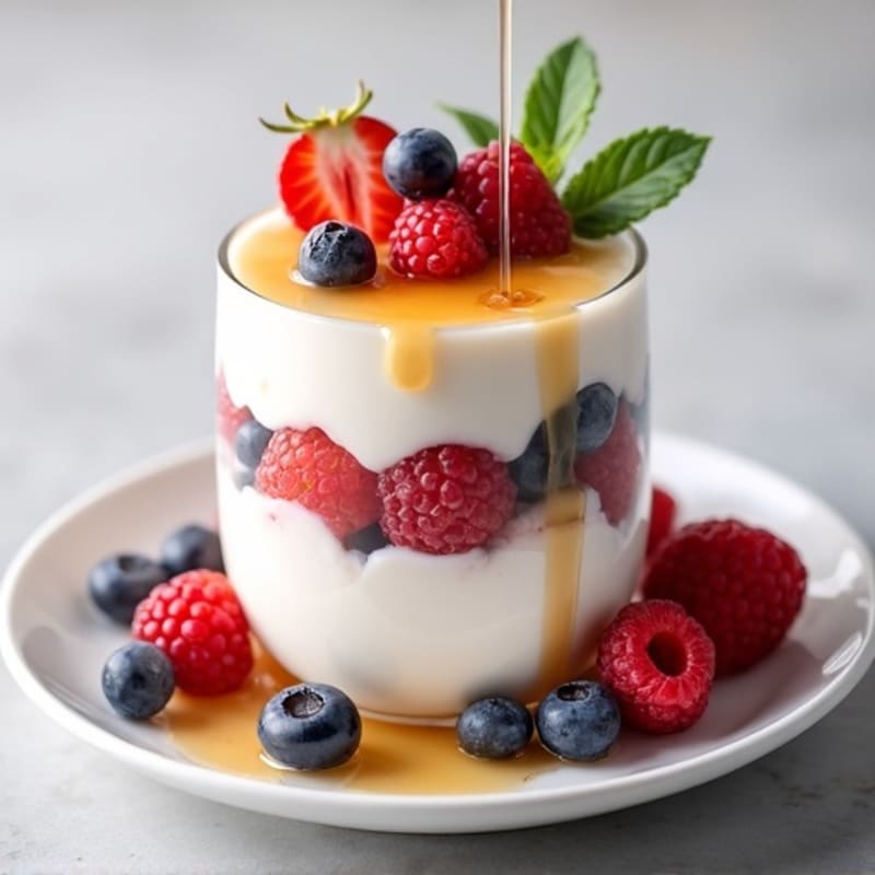Greek Yogurt Protein Parfait with Mixed Berries