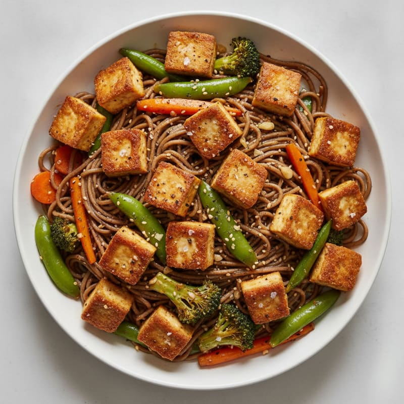 Sesame Tofu Noodles with Vegetables