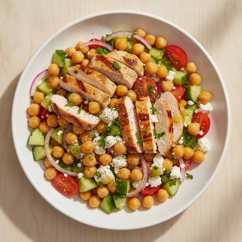 Mediterranean Chickpea Salad with Feta