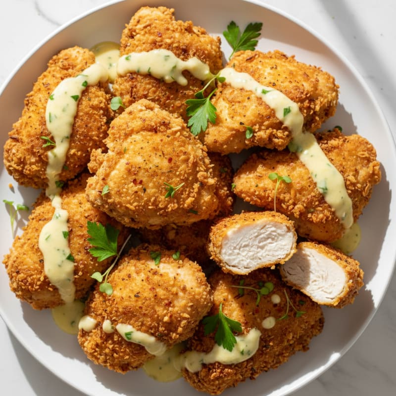 Crispy Buttermilk Fried Chicken Thighs