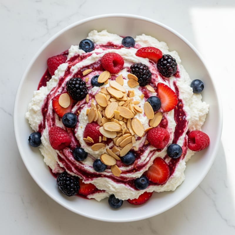 Greek Yogurt Protein Mousse with Mixed Berries