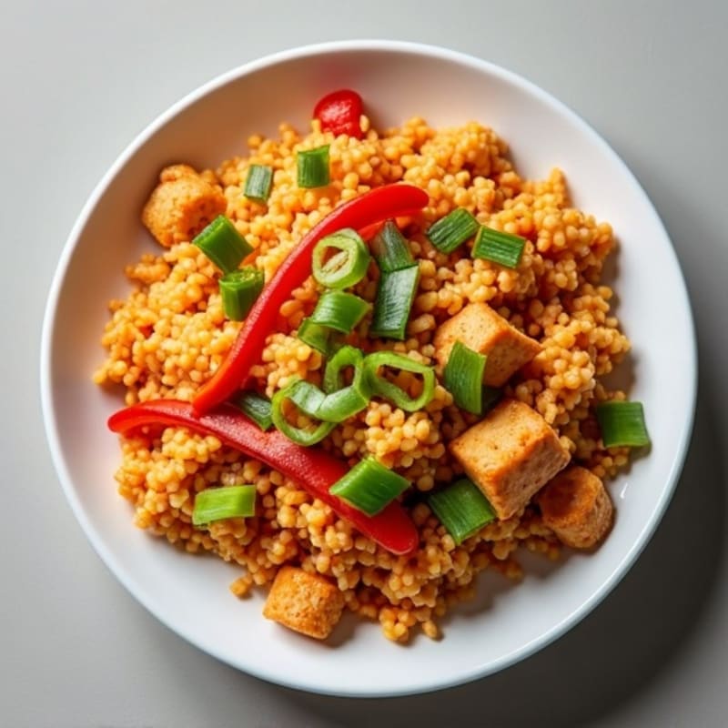 Crispy Cauliflower Rice Kimchi Stir-Fry