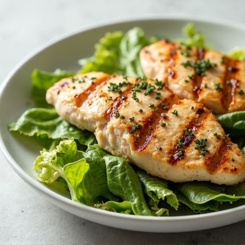 Grilled Chicken and Crispy Romaine Caesar Salad
