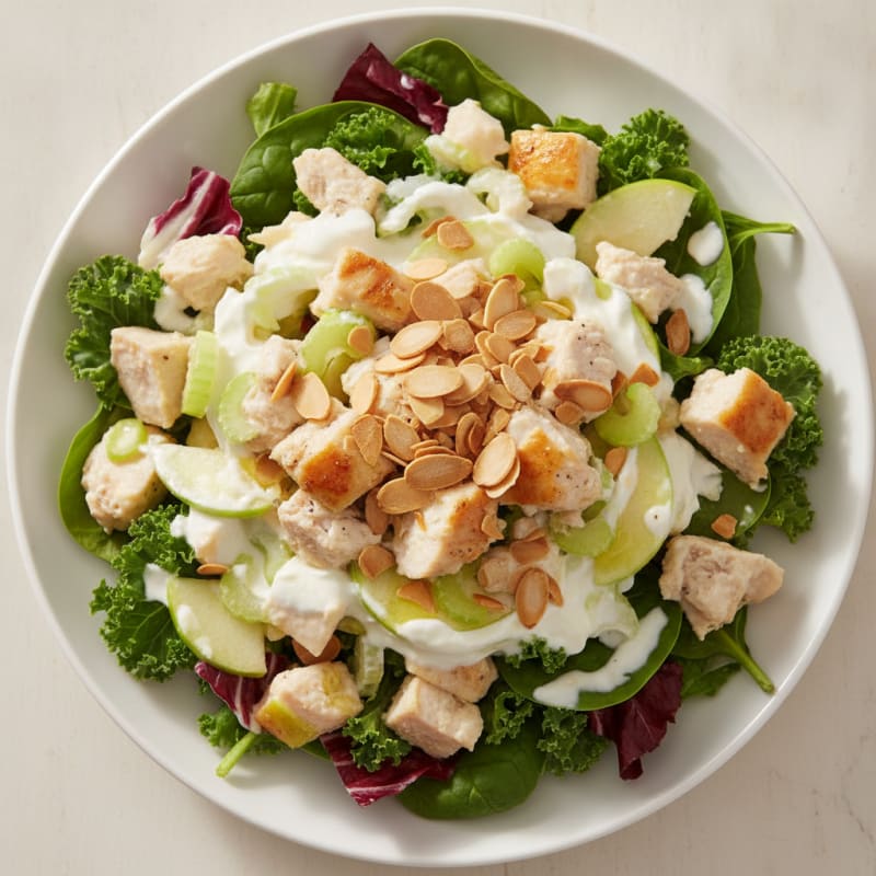 Crunchy Chicken Salad with Mixed Greens and Toasted Almonds