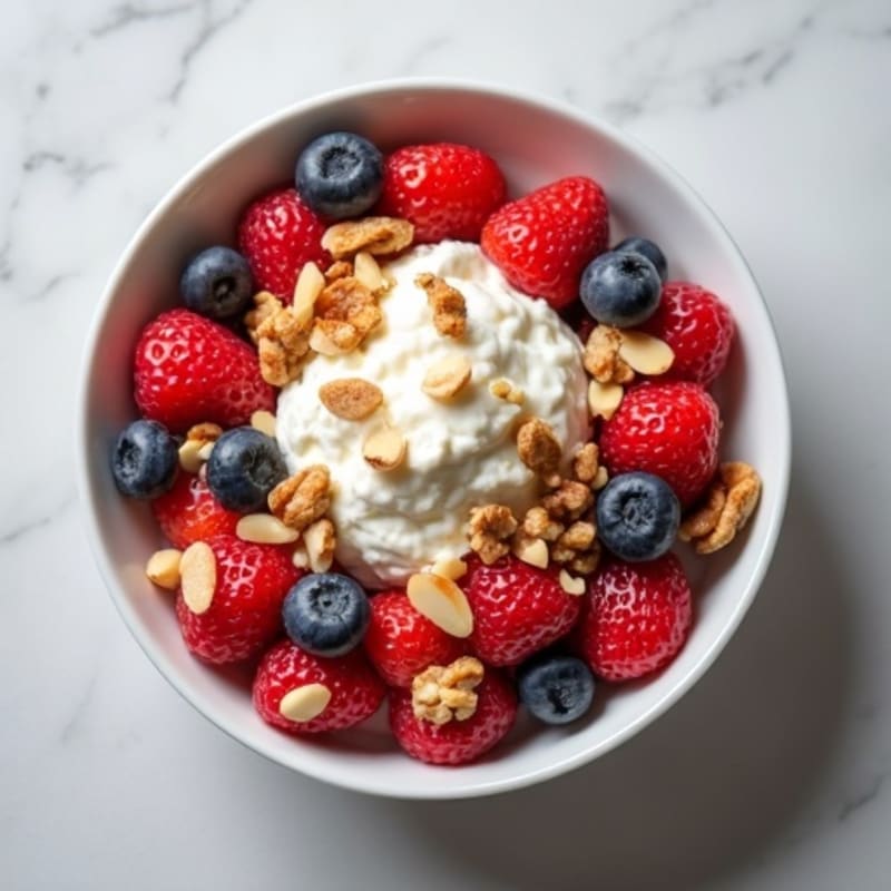 Creamy Cottage Cheese with Fresh Berries and Crunchy Nuts