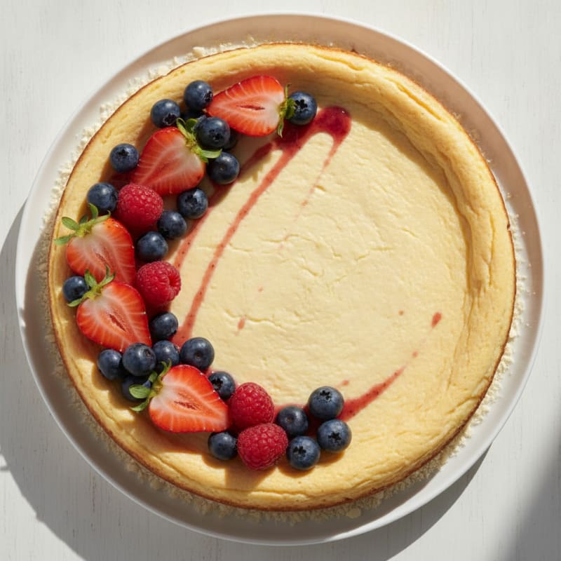 Cottage Cheese Protein Cheesecake with Fresh Berries