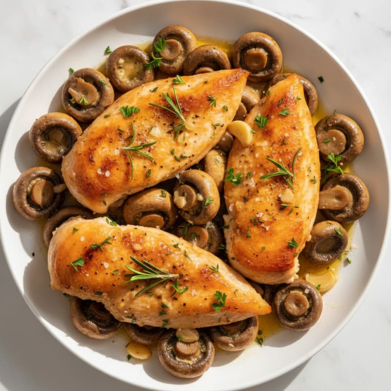 Garlic Butter Roasted Mushrooms with Herbs