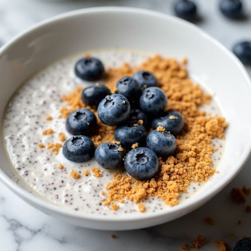 Creamy Vanilla-Almond Chia Pudding Bowl