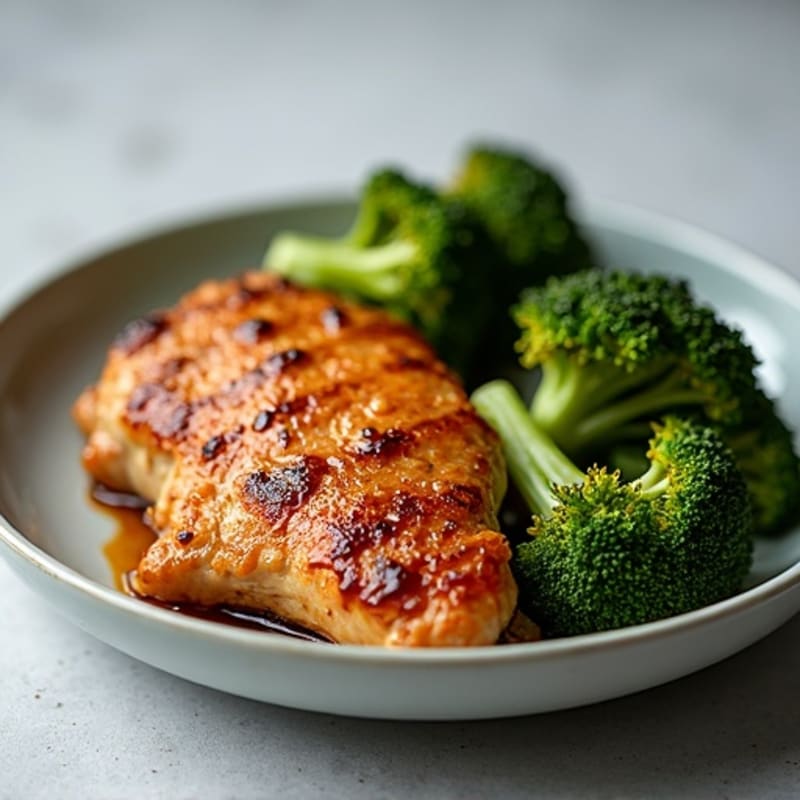 Sticky Ginger-Garlic Glazed Chicken with Charred Broccoli