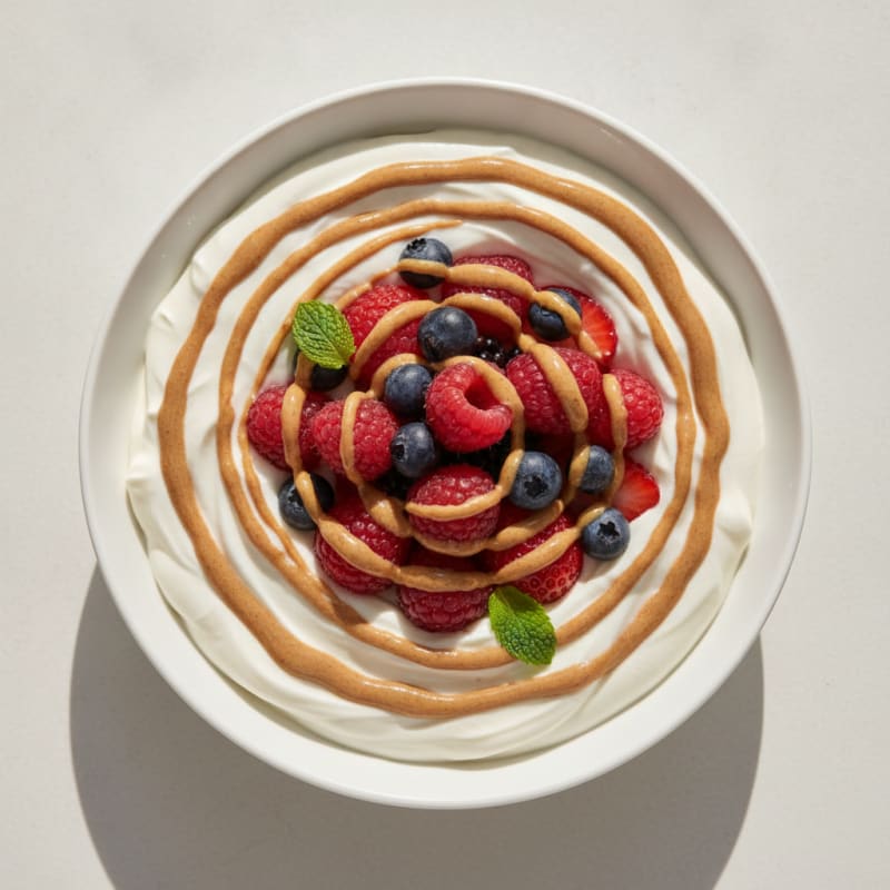 Greek Yogurt Protein Bowl with Mixed Berries and Almond Butter