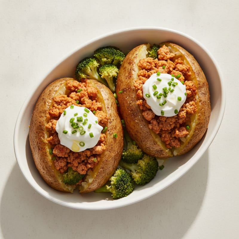 Loaded Baked Potatoes with Savory Toppings