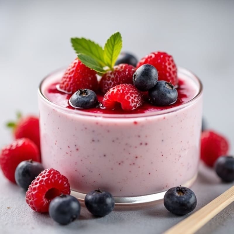 Silky Greek Yogurt Protein Mousse with Berries