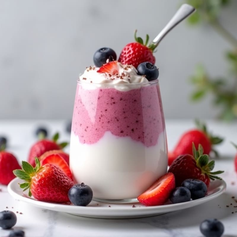 Silky Greek Yogurt Protein Mousse with Mixed Berries
