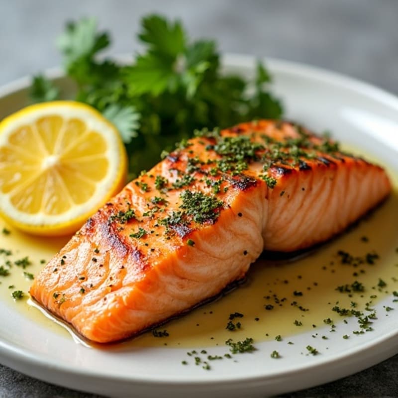 Herb-Crusted Lemon Garlic Grilled Salmon