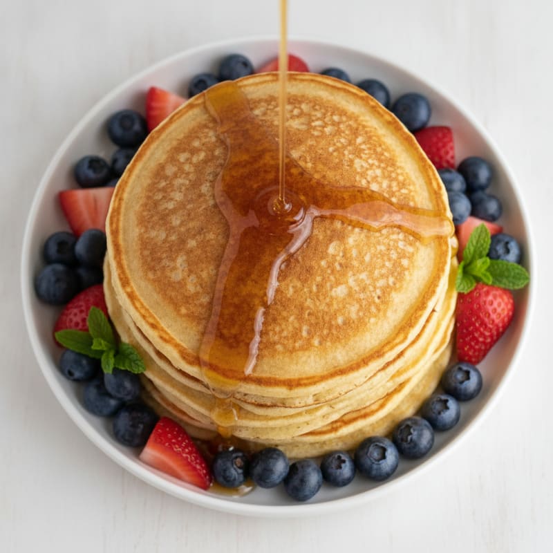 High-Protein Fluffy Buttermilk-Style Pancakes