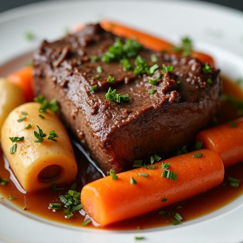 Tender Slow-Cooked Beef Pot Roast with Root Vegetables