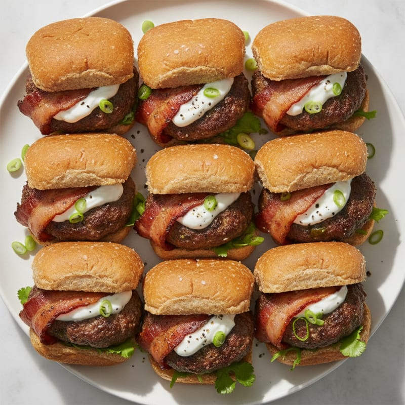 Bacon-Wrapped Jalapeño Sliders
