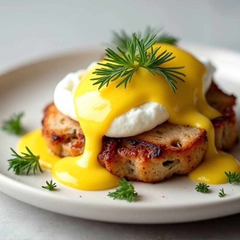 Silky Poached Eggs with Herb-Roasted Turkey and Hollandaise