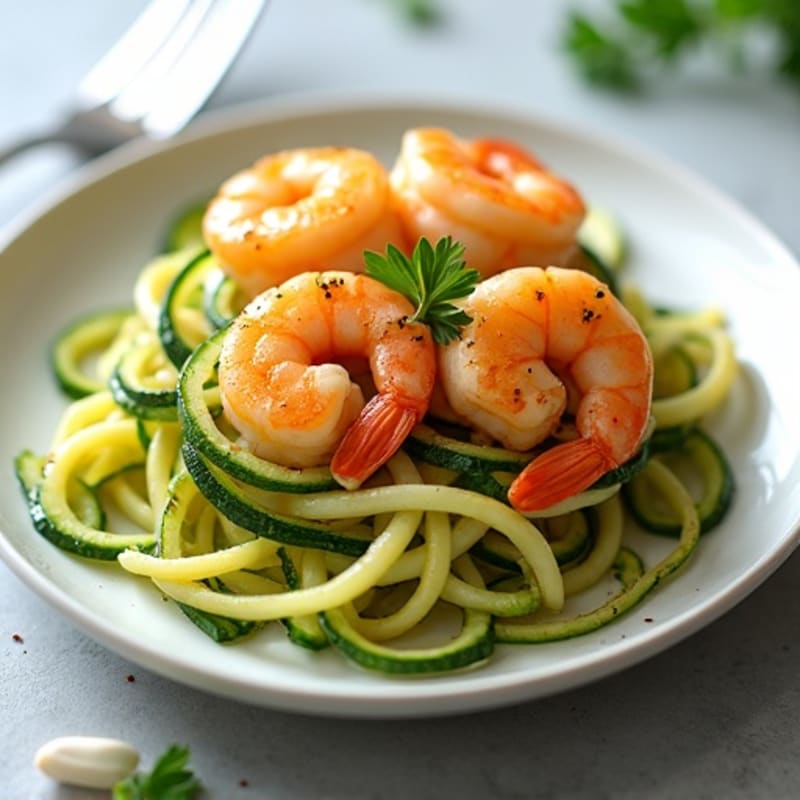 Pan-Seared Lemon Garlic Shrimp with Zucchini Noodles