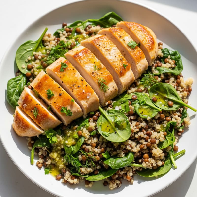 Zesty Lemon Herb Quinoa and Lentils