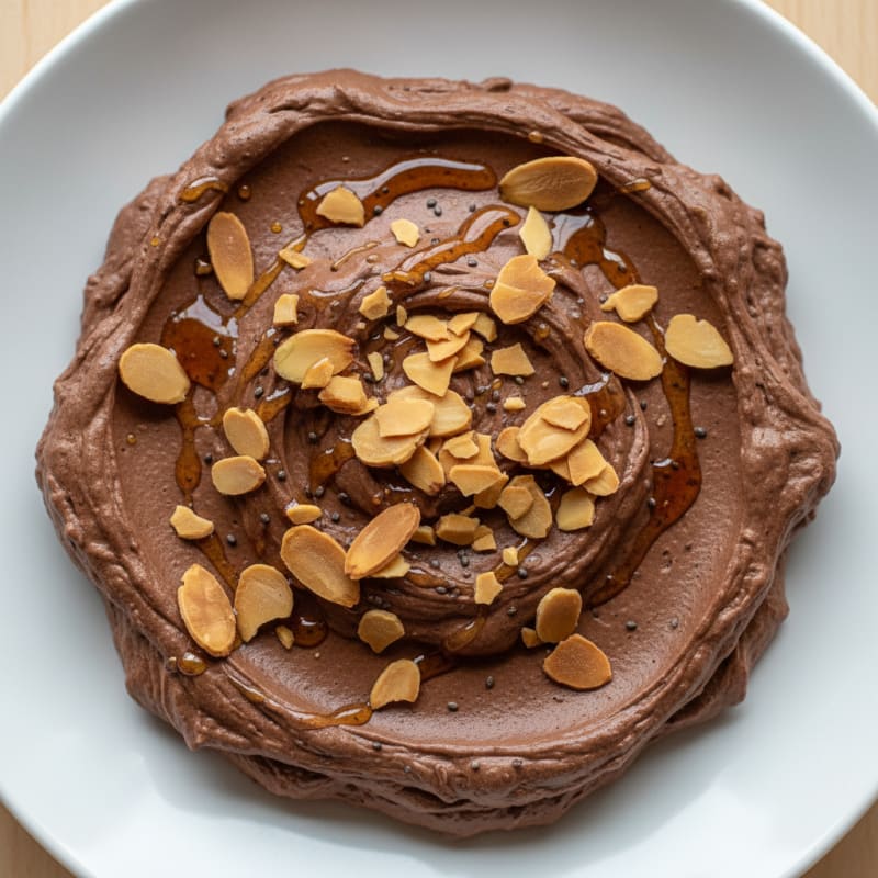 Silky Chocolate Protein Pudding with Toasted Almonds