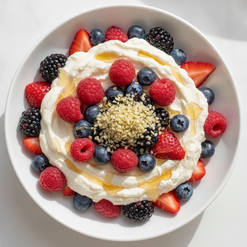 Greek Yogurt Protein Parfait with Mixed Berries