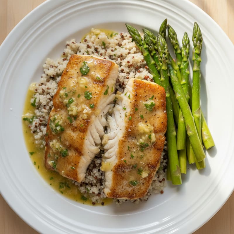 Pan-Seared Barramundi with Lemon-Herb Sauce