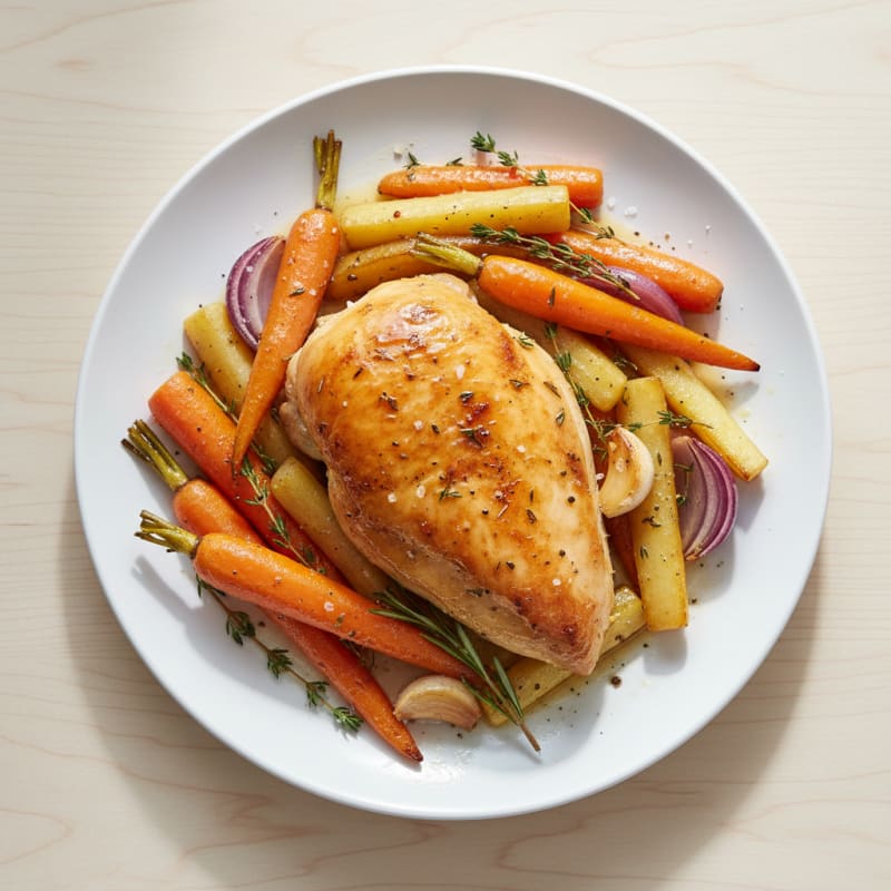Garlic Herb Roasted Chicken with Root Vegetables