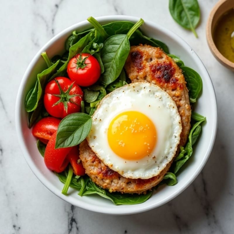 Fluffy Egg White Breakfast Bowl with Turkey Sausage