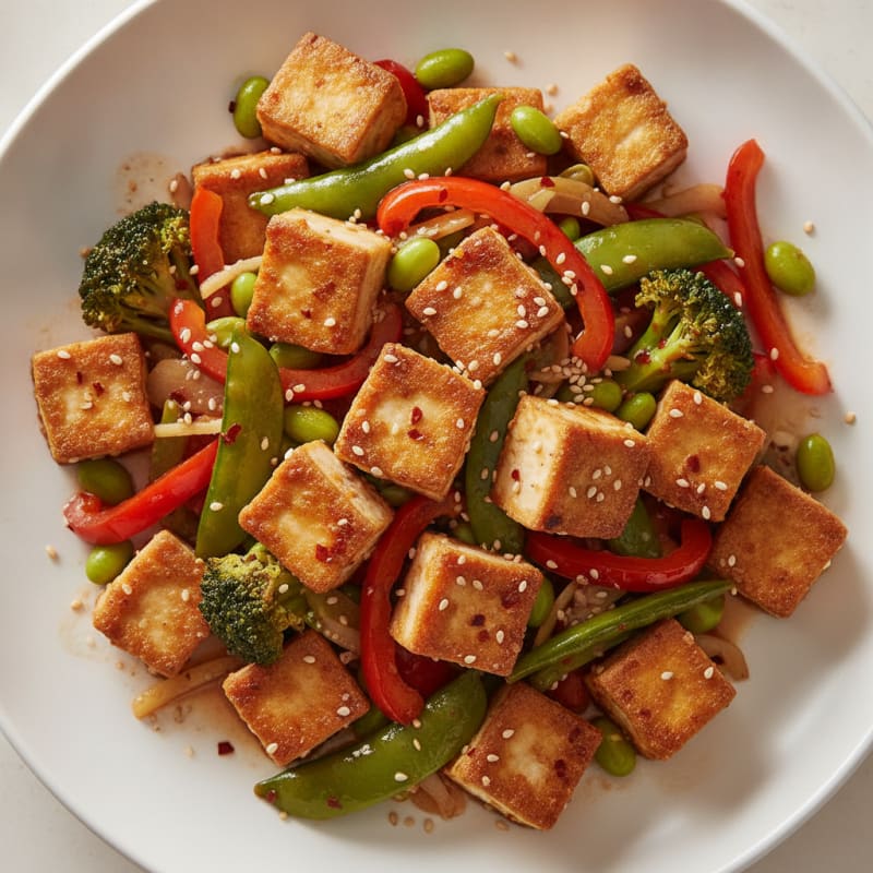 Sesame Tofu and Vegetable Stir-Fry