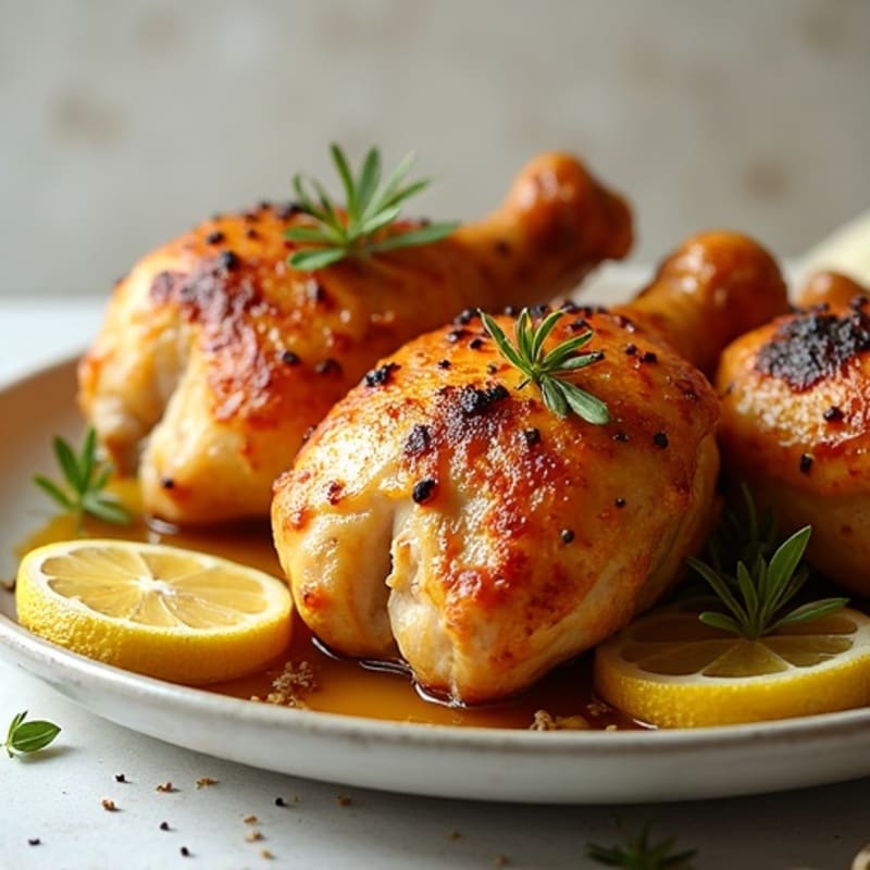 Crispy Lemon Garlic Roasted Chicken Thighs