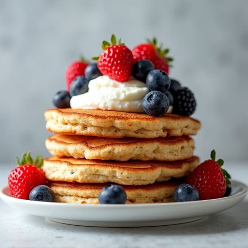 Protein-Packed Greek Yogurt Berry Shortcake Stack