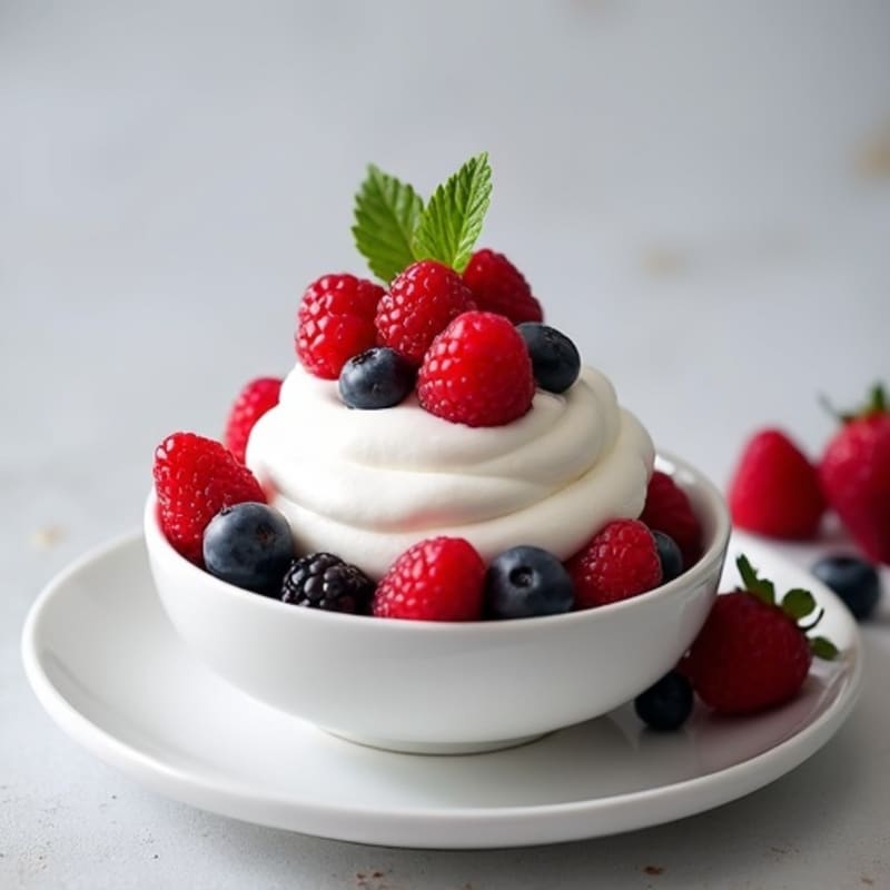 Greek Yogurt Protein Mousse with Mixed Berries