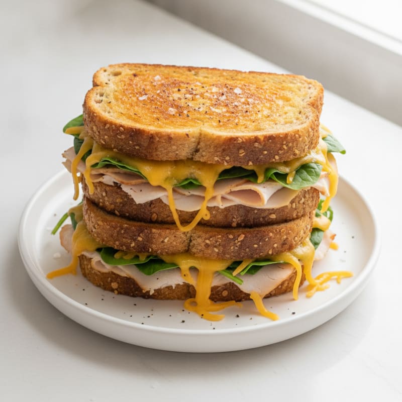 Triple-Decker Grilled Cheese Sandwich