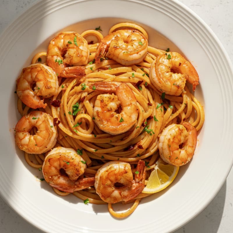 Spicy Calabrian Chili Shrimp Linguine
