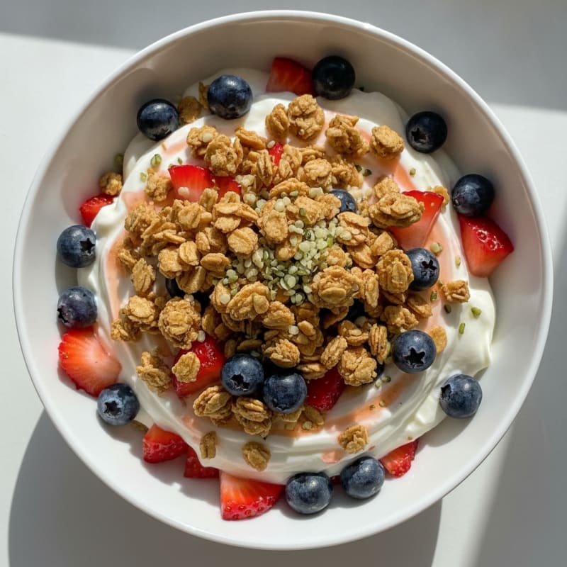 Creamy Greek Yogurt Protein Parfait with Mixed Fruit
