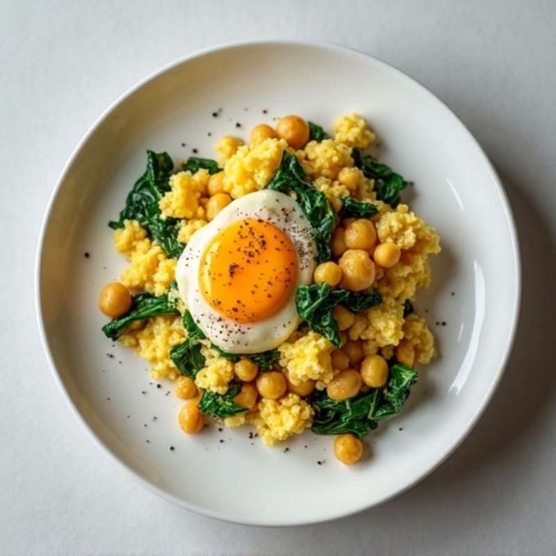 Scrambled Egg Whites with Chickpeas and Spinach