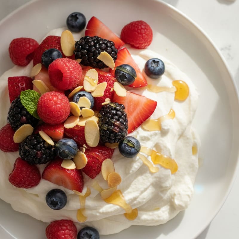 Greek Yogurt Protein Mousse with Mixed Berries