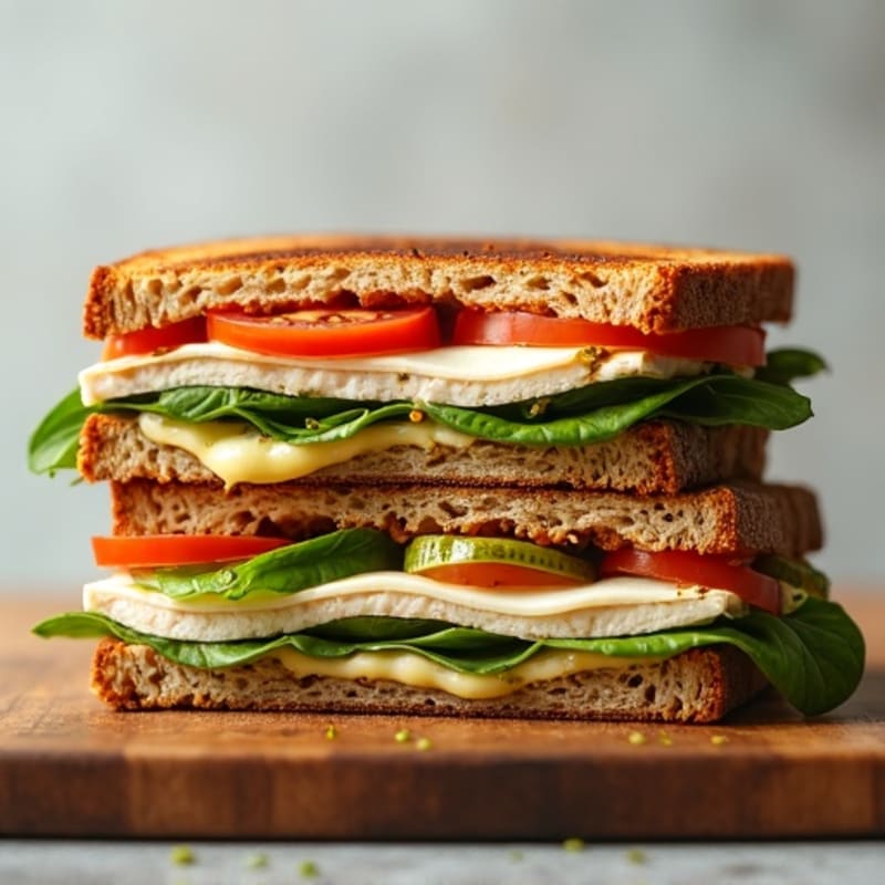 Crispy Whole Wheat Turkey Pesto Panini