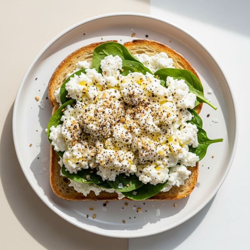 Cottage Cheese and Toast with Everything Bagel Seasoning