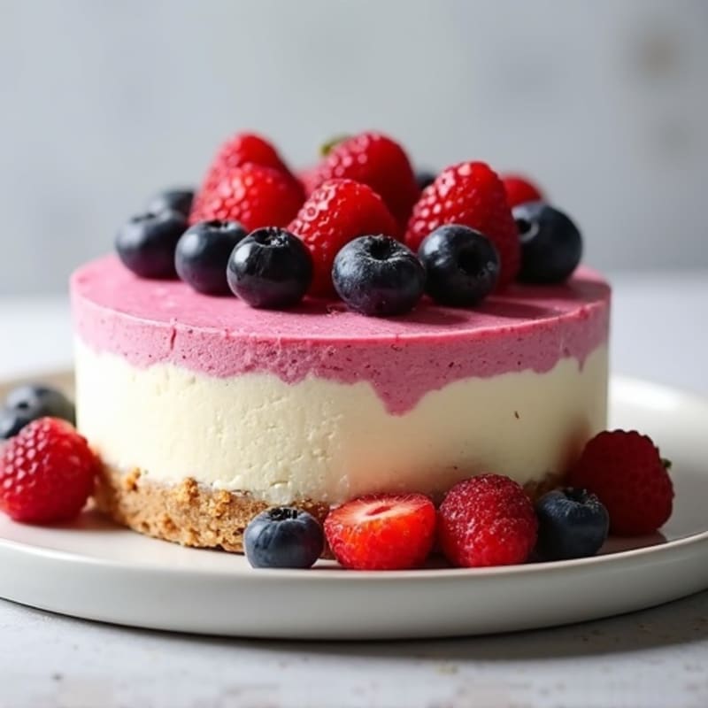 Creamy Protein Cheesecake with Mixed Berries