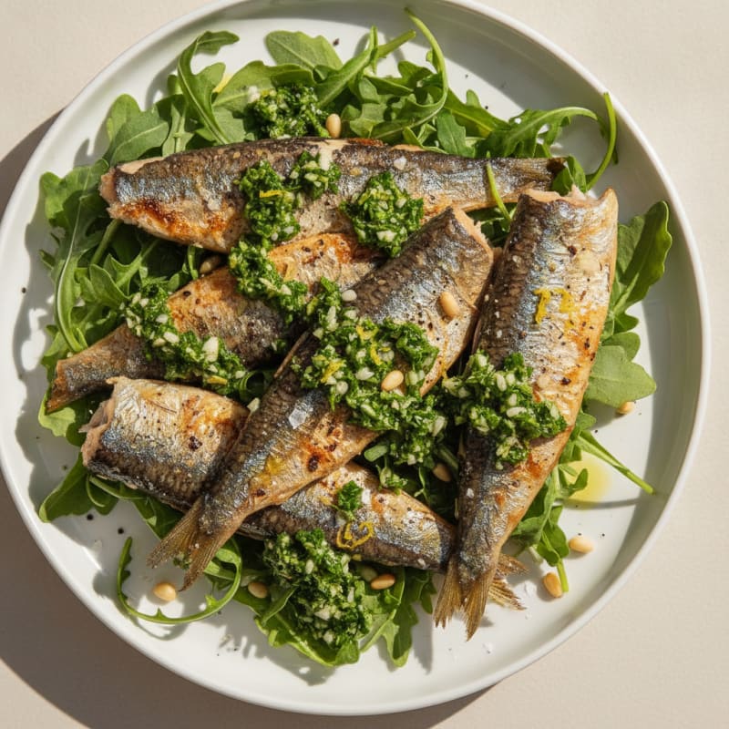 Pan-Seared Sardines with Lemon-Herb Gremolata