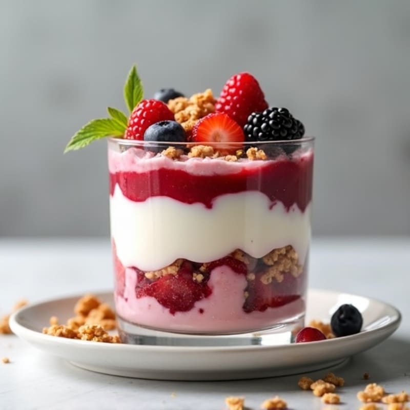 Vanilla Greek Yogurt Protein Parfait with Berries