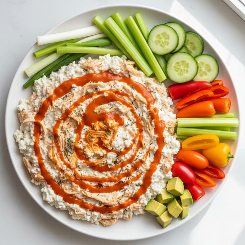 Buffalo Chicken Cottage Cheese Dip