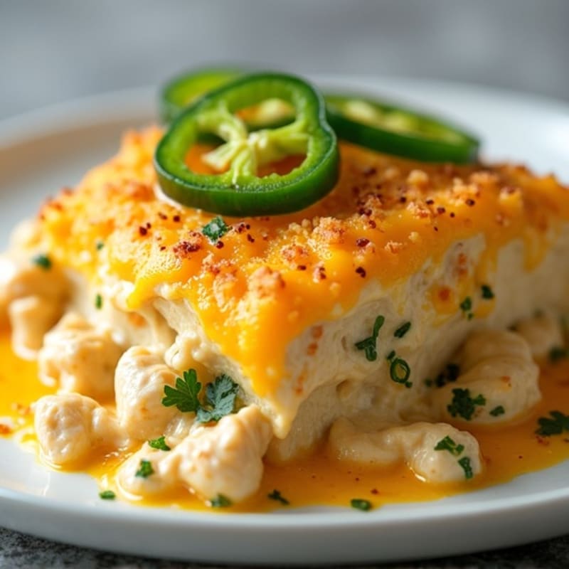 Spicy Creamy Jalapeño Chicken Bake
