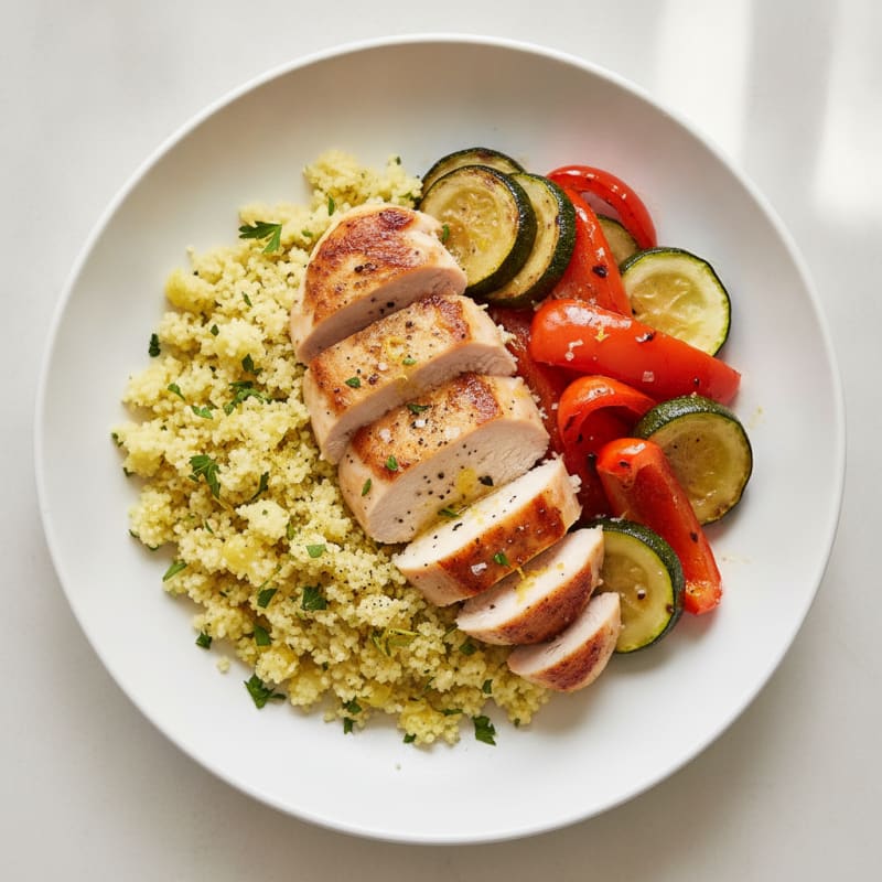 Lemon Herb Couscous with Roasted Vegetables