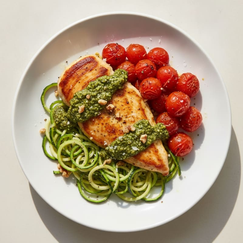 Pesto Chicken with Roasted Tomatoes