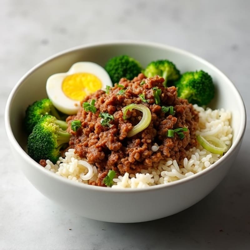 Ginger-Garlic Ground Beef Rice Bowl