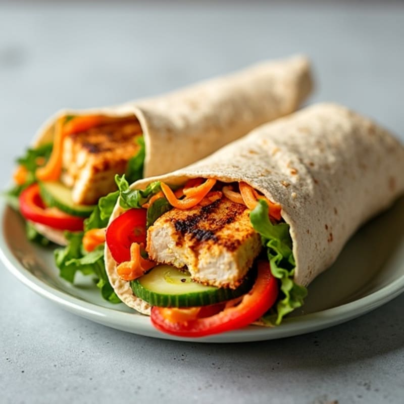 Fresh Crunchy Veggie Hummus Wrap