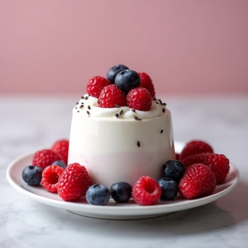 Silky Greek Yogurt Protein Mousse with Mixed Berries